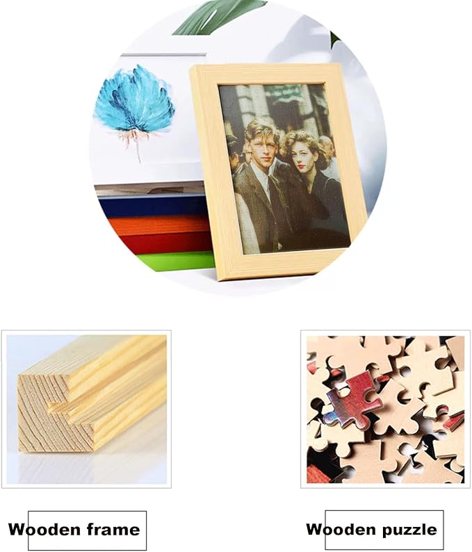 Photo Puzzles for Gift, Pets, Festivals, Weddings, Family Gatherings, Adult Customized Puzzles Jigsaw (Vertical or Horizontal) (None) (35.PC with Frame (Vertical/Horizontal))