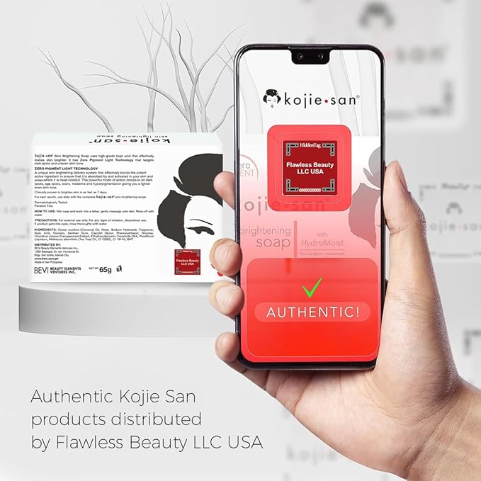 Kojie San Face & Body Shower Set - The Original Kojic Acid Soap, Dark Spot Remover Bar Soap with Coconut & Tea Tree Oil – 65g x 8 Bars with Leafa Soap Net, Brush and Soap Dish-VeraVaultWomen
