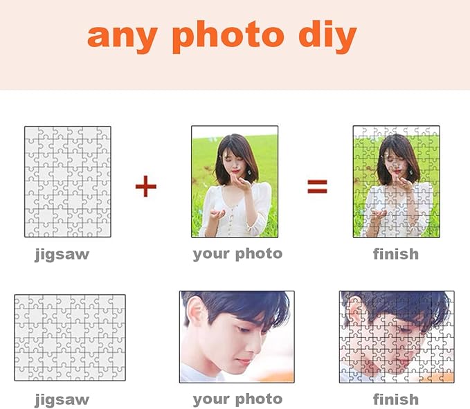 Photo Puzzles for Gift, Pets, Festivals, Weddings, Family Gatherings, Adult Customized Puzzles Jigsaw (Vertical or Horizontal) (None) (35.PC with Frame (Vertical/Horizontal))