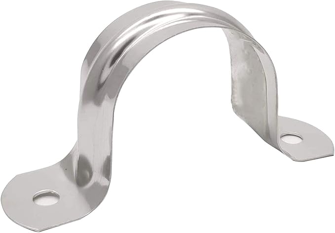 30 Pcs 1-1/2inch Rigid Pipe Strap,Two Hole Stainless Steel Strap U Bracket, Widened Tube Strap Tension Clip Assortment Kit Heavy Duty Pipe Clamp for Pipe Fixing（50mm）