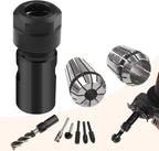 5/8"-11 Thread Angle Grinder Extension Shaft Set Electric Drill Conversion Collets Adapter Woodworking Tool Accessories Include Spring Collet 1/4" & 1/2" 3PCS Black