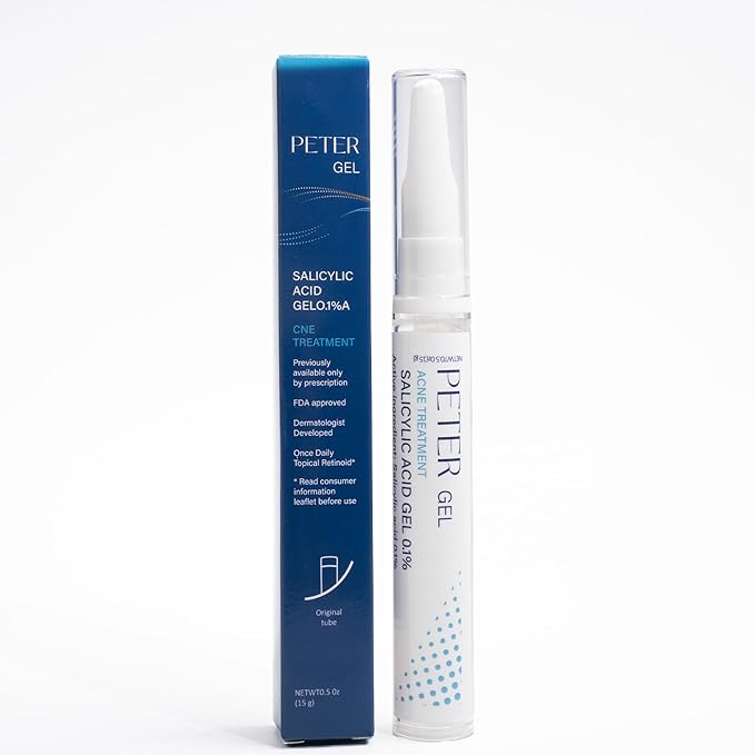 0.1% SALICYLIC ACID GELO.1% A CNE TREATMENT Gel, 30 Day Supply, Retinoid Treatment for Face with 0.1% SALICYLIC, Gentle Skin Care for Acne Prone Sensitive Skin, 15g Tube