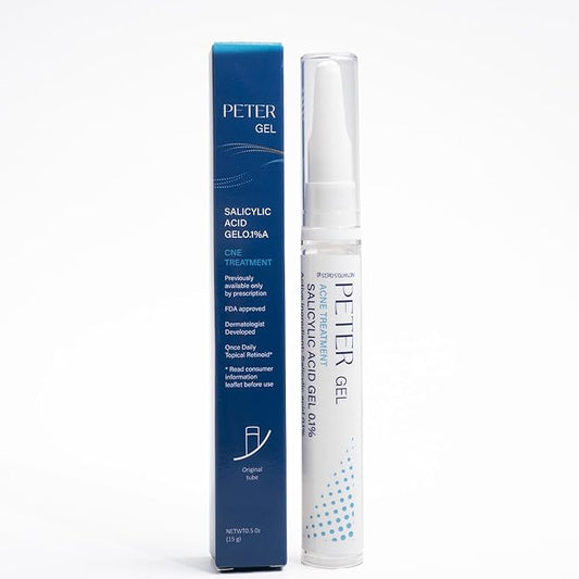 0.1% SALICYLIC ACID GELO.1% A CNE TREATMENT Gel, 30 Day Supply, Retinoid Treatment for Face with 0.1% SALICYLIC, Gentle Skin Care for Acne Prone Sensitive Skin, 15g Tube