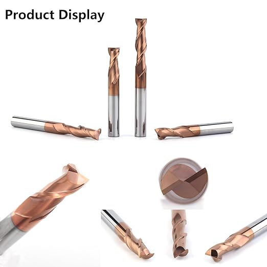 2 Flute 5/16" Carbide Square End Mill 5PCS Micrograin Milling Bits Sets TISIN Coating CNC Router Bit for Steel