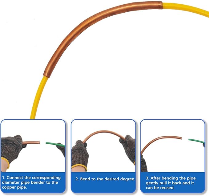 Spring Tube Benders, 4 Pcs 4 meter 1/4in, 3/8in, 1/2in, 5/8in Conditioning Copper Tubing Benders Spring, PE AC Tube Bending Tool Tube Bender Set for Soft Copper Brass Aluminum Thin Steel Tube