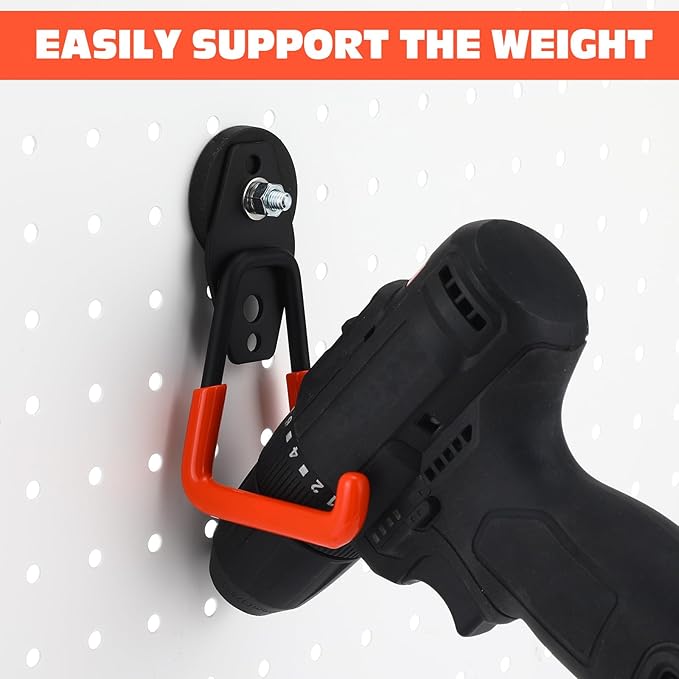 Landhoow Large Magnetic Hooks Heavy Duty Garage Magnet Hooks Strong Storage Utility Magnetic Hangers with Anti Slip Rubber Coating for Indoor and Outdoor Hanging(Orange,4 Pcs)