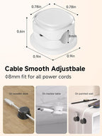 Magnetic Cable Clips, Adjustable Cord Holder Management, Adhesive Wire Keeper Organizer for Home Office Desk Phone PC Car Wall Desktop Nightstand Appliance (9-PCS White & Black)