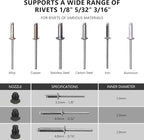 Cordless Rivet Gun Tool for Dewalt 20V Max Battery(No Battery), Brushless Electric Automatic Rivet Gun,Brushless Motor for Rivets 1/8'', 5/32'', 3/16", for Metal, Plastic and Leather