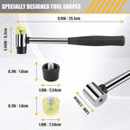 2-Pack Rubber Mallet Hammer Set, 8oz & 25mm Small Rubber Mallet Hammer Tool, Rubber Mallet for Flooring, Tent Stakes, Woodworking, Camping, Crafts, Jewelry Wood Rubber., LOZ-M0825