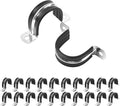 1-1/4 Inch Reinforced Rigid Pipe Strap, 20 PCS 2 Holes U Bracket Cable Clamp Hanger, Rubber Cushioned Insulated Clamp, Conduits Strap Clamps for Pipe Fixing on Various Surfaces(32mm)