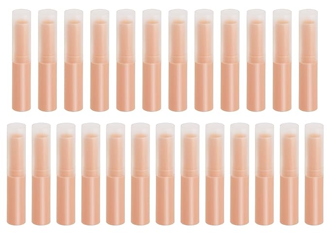 0.14oz Empty Flavored Lip Balm Container Tubes Plastic Homemade Moisturizing Lip Stick with Caps Bulk Fit for Women Adult DIY Making Supplies, 25 Count (Pink)-VeraVaultWomen