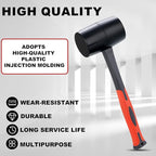 Rubber Mallet 16 oz, Durable Rubber Hammer Head with Fiberglass Handle, Great for Flooring, Tent Stakes, Camp Trips, Woodworking, DIY Projects Home Decoration and Soft Blow Tasks without Damage