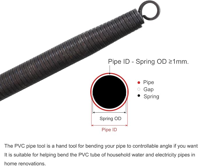 MECCANIXITY Spring Tube Bender OD 18.8mm/0.74" Steel Spring Pipe Bending Tubes 700mm/27.56" Long for 3/4" PVC Pipe(ID 20mm) in Home Renovations,Electrician Wiring Bending Pipe(insert-pipe use)