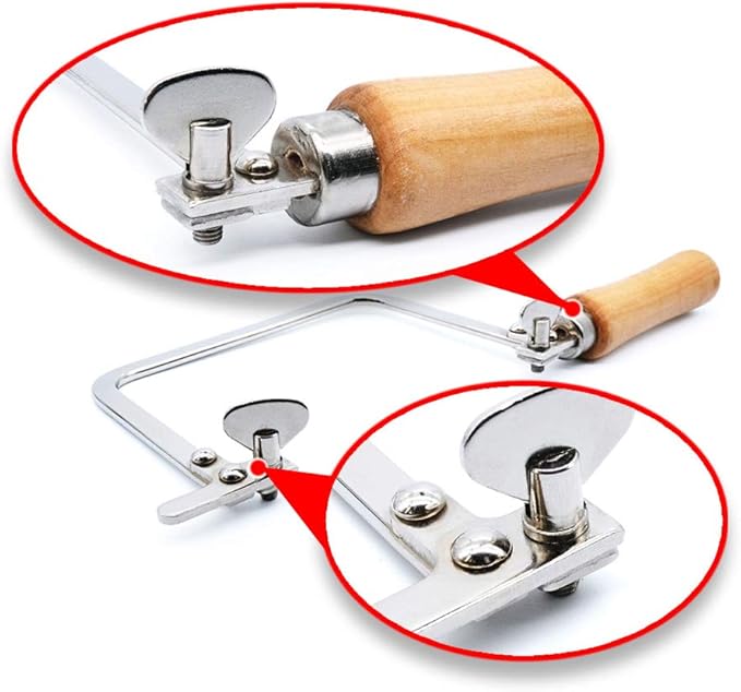 0.6mm Diamond Wire Hand Saw with Steel Frame Coping Saw for Jade Marble Granite Metal Glass Ceramic