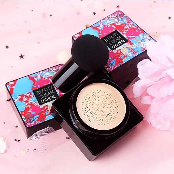 OCHEAL Mushroom Head Air Cushion BB Cream Foundation Cream for Face Makeup Concealer Cushion for Face Comestics Make Up Cushion Compact Natural-VeraVaultWomen