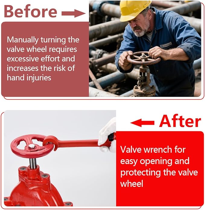 10" Double-Ended Valve Wrench for Refinery Pipes; 1/8" - 1 1/2" Heavy-Duty Adjustable Pipe Wrench; 1/2" Opening Valve Wheel Wrenches (10 INCH)