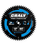CRALY 10 Inch 60 Teeth Fine Finish Wood Cutting Circular Saw Blade, 5/8 Inch Arbor, Carbide Tipped, Thin Kerf, Black Ice Coating, for Wood Cutting Table Saw, Miter Saw(C1060FF)