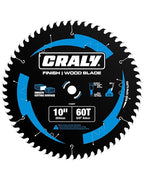 CRALY 10 Inch 60 Teeth Fine Finish Wood Cutting Circular Saw Blade, 5/8 Inch Arbor, Carbide Tipped, Thin Kerf, Black Ice Coating, for Wood Cutting Table Saw, Miter Saw(C1060FF)