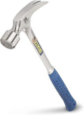ESTWING Framing Hammer - 28 oz Long Handle Straight Rip Claw with Milled Face & Shock Reduction Grip - E3-28SM, Blue