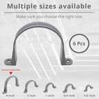 4 Inch 6pcs PVC Pipe Straps Reliable 2-Hole Plastic Conduit Clamps for Secure and Organized Mounting of PVC Pipes Conduits, and Cables UL Certified for Safety
