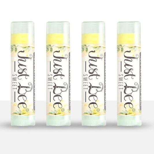 100% Natural Beeswax Lip Balm with Organic Oils (Sweet Honey, 4 pack)-VeraVaultWomen