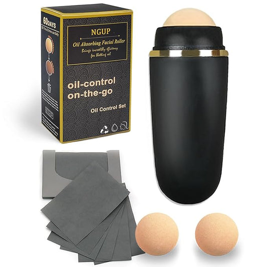 103 PCS Volcanic Roller Oily Skin Oil Control On The Go Volcanic Face Roller Oil Absorbing Volcanic Roller with Oil Blotting Sheet Paper for Oily Skin Care Oil Control Film Tissues (Type2)-VeraVaultWomen