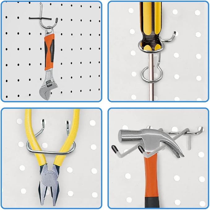 143PCS Pegboard Organizer Kit, Pegboard Hooks Set, 1/8 & 1/4 inch Assortment, Peg Board Bins, Peg Locks
