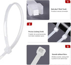 Zip Ties, RAZCC 1200pcs Cable Zip Ties 12 Inch, Heavy Duty White Plastic Wire Ties with 70lb Tensile Strength, Self-Locking Nylon Cable Ties, Wire Management for Indoor and Outdoor