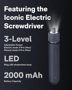 HOTO 40-Piece Tool Kit, Household Essentials tool set w/Smart Electric Screwdriver (LED, 3 Torque) + 14 Tools & 26 Accessories | Pro-Grade Compact Organizer for Home, Dorm Repairs, DIY