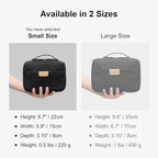 LEVEL8 Travel Toiletry Bag for Men Women, Water Repellent Shaving Bag for Toiletries Accessories, Storage Bags with Divider and Handle, Small/Black