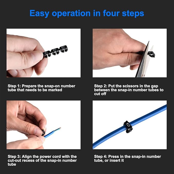 Digital Number Tube Wire Label Cable Marker Colorful Straps Coded Clip Plastic Cable 100PCS -6MM 6square Microcomputer Device