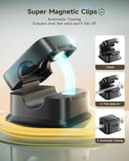 Cord Organizer Holder, 8 Pack Magnetic Desk Cable Clips Management, Hide Phone Charging Cable Keeper, Strong Adhesive Wire Charger Holder for Nightstand, Kitchen Appliances, Office Supplies