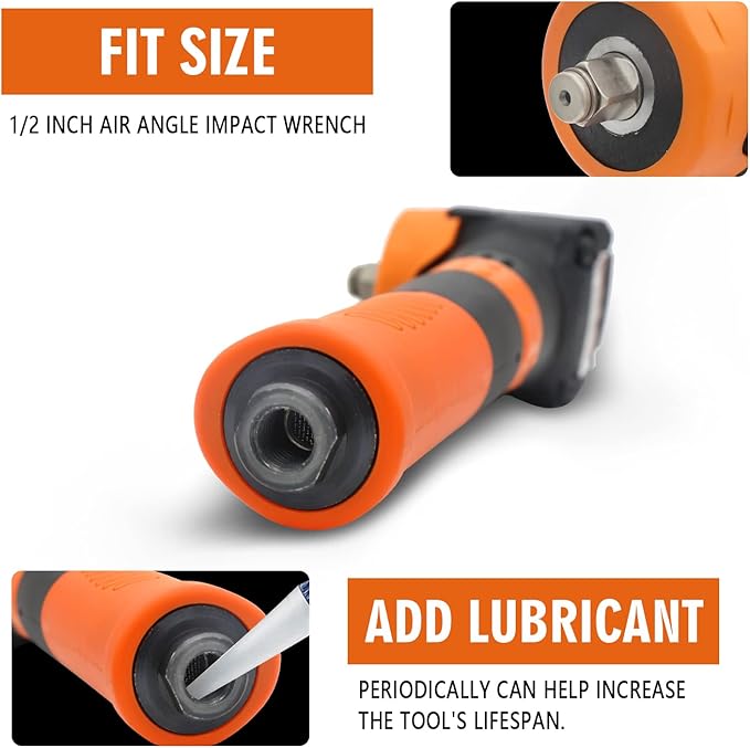 1/2 inch Air Angle Impact Wrench,WORKPAD 370 FT-LB 9.78cm Long Handle Air Impact Wrench