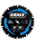 CRALY 10 Inch 50 Teeth Combination Saw Blade, 5/8 Inch Arbor Carbide Tipped Circular Saw Blade, Thin Kerf, Black Ice Coating, for Cutting Wood & Wood Composites with Table Saw, Miter Saw(C1050CT)