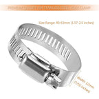 LOKMAN 20 Pack Stainless Steel Hose Clamp Adjustable 1-5/8'' - 2-1/2'' (40-63mm) Worm Gear Hose Clamp, Metal Fuel Line Pipe Clamp for Plumbing, Automotive And Mechanical Application