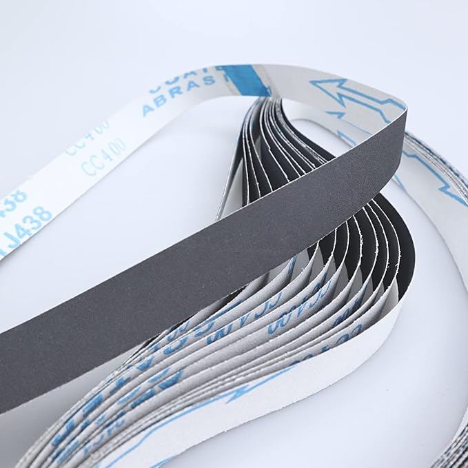 1 x 30 Belt Sander Belts for Knife Sharpening,400 Fine Grit Silicon Carbide Metal Working Sanding Belts,15-Pack