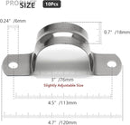 10Pcs 3 Inch Stainless Steel Large Conduit Clamps, Two Hole Strap U Bracket Rigid Pipe Strap Metal U Clamp Conduit Strap Tension Clips U-tube Clamp Heavy Duty