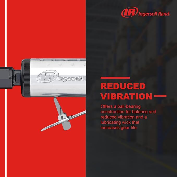 Ingersoll Rand 307B 1/4” Air Die Grinder, Straight, 28,000 RPM, 0.25 HP, Ball Bearing Construction, Safety Lock, Aluminum Housing, Lightweight Power Tool