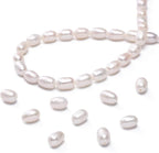 Natural Pearl Beads Rice 6-7mm White Freshwater Cultured Loose Gemstone Beads for DIY Jewelry Making 13.8''/Strand HQ