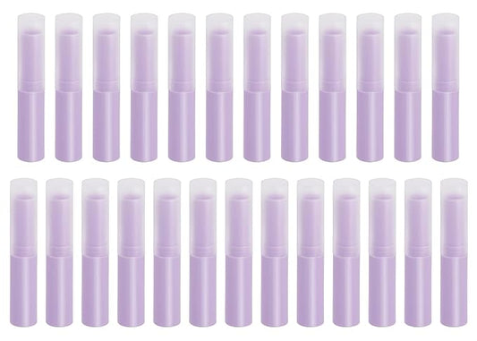 0.14oz Empty Flavored Lip Balm Container Tubes Plastic Homemade Moisturizing Lip Stick with Caps Bulk Fit for Women Adult DIY Making Supplies, 25 Count (Purple)-VeraVaultWomen