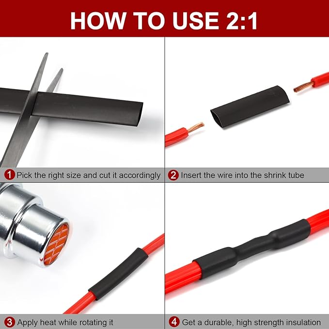 Chanzon 11/32 inch (9mm) Black Heat Shrink Tubing 80Ft Roll 2:1 Ratio Polyolefin Sleeving Wrap 1pcs