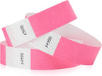 1,000 WristCo Neon Pink Tyvek Wristbands for Events - Tamper-Proof Design & Fluorescent Color Prevent Reuse Premium-Grade Bracelets for Hospital & Medical ID, Party & VIP Identification
