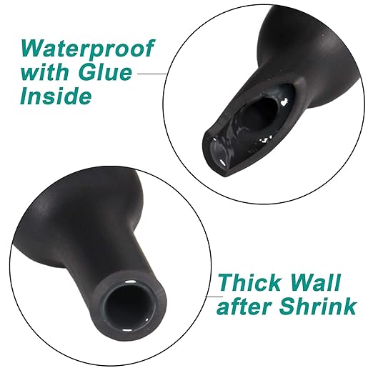 1.5 inch (Diameter) 3:1 Waterproof Heat Shrink Tubing Kit, Large Marine Dual Wall Adhesive Shrinkable Wire Wrap Tube, Insulation Sealing Wear-Resistant Cable Protector by YUKSY (4ft, Black)