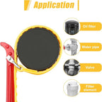 Strap Wrench Handle 8 Inches, Steel Handle Adjustable Strap Wrench for Replacing Water Filter, PVC Pipe Joints, Oil Filter, Swimming Pool Connection (Red Handle, Yellow Strap)