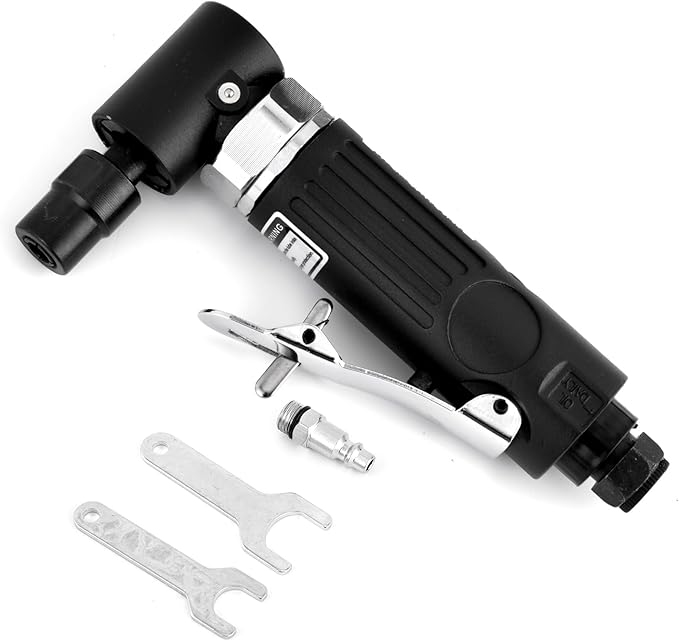 Right Angle Air Die Grinder 1/4" 20,000 RPM, 90° Pneumatic Tool for Metal Polishing - Professional for Woodworking & Automotive Repair, Compact & Lightweight