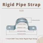 1" 25PCS Zinc-Plated Steel Pipe Clamps, Conduit Clamps, U Bracket Tube Clips, for EMT Conduit Installations