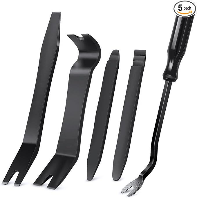 GOOACC 5 PCS Nylon Auto Trim Removal Tool Kit No-Scratch Removal Tool Kit for Car Clip Panel & Audio Dashboard Dismantle Black