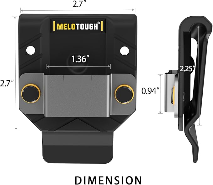MELOTOUGH Tape Measure Holder,Tape Measure Belt Clip,Tape Measure Holster,Tool Belt Clip,Measuring Tape Holder for Belt(Black)