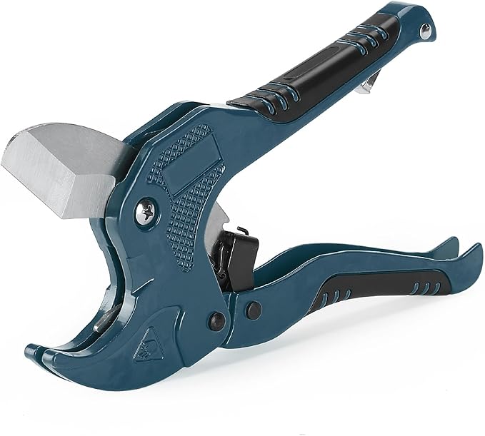 Bates- PVC Pipe Cutter, Cuts up to 1-1/4", Teal Blue Ratcheting PVC Pipe Cutter Tool, Pipe Cutters PVC Pipe Shears, Plastic Pipe Cutter, PEX Pipe Cutter, PVC Cutter Tool, PVC Ratchet Cutter