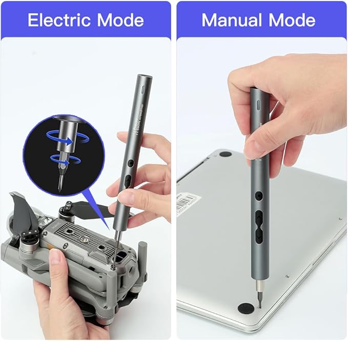 UF-TOOLS Mini Electric Screwdriver, 120 in 1 Small Portable Cordless Power Screwdriver, with 100 Precision Bits & LED Light & 20-bit Tool Set, Handy Repair Tool for Phone, Watch, Camera, Laptop